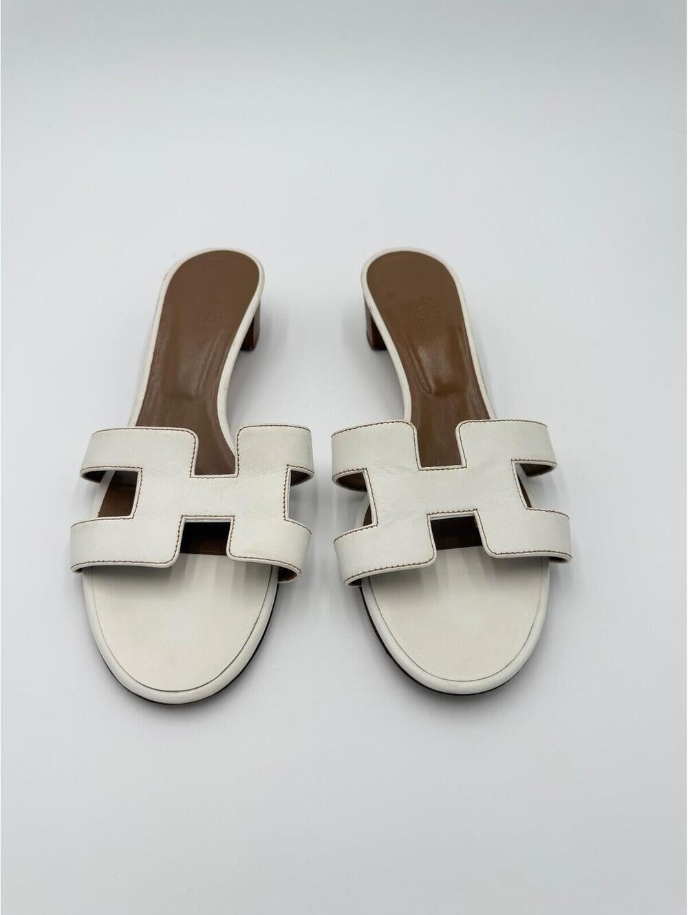 Hermes Oasis Block Heel Slide Sandal Womens Size 11/41 Excellent